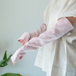 【シャクヤク染め】Organic Cotton 楊柳生地の日除けロングアームカバー