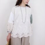 [予約販売] シアバターリネンのフローラル2way羽織りブラウス〈セットアップ対応〉の画像