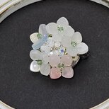 額紫陽花ブローチ(ホワイト)の画像