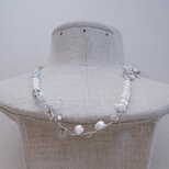 wirework  necklace（淡水パール・デンドリティッククォーツ）の画像