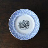 クレイユモントロー クレイユエモントロー グリザイユ デザート皿 平皿 φ21cm フランス アンティーク c 0502102の画像