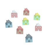 アメリカ Dress it up ボタン8個 レンガのお家 ハウス 小さなおうち 街 町 たてもの 住宅 B-0623f