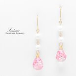 コットンパールと雫~4color~(1090) ピアス/イヤリング/ノンホールピアス/樹脂ピアス