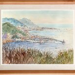 水彩画原画　披露山から葉山マリーナ方面遠望　＃661の画像