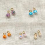 【色をお選びください】国産ヴィンテージガラス、チェリーブランドのチャーム 2個セットの画像