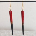 輪島塗　円錐型ピアス　黒　の画像