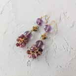 金具変更OK　コインカットフローライトのイヤーアクセサリー（P1080）の画像
