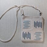 ✳やさしい彩りのモチーフサコッシュ✳コットン素材の特別な一点ものの画像