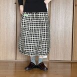 ランダムチェックのかぼちゃバルーンスカートの画像