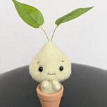 ミニチュアドール☆ぬいぐるみ☆ちょこんと植木鉢☆リーフさん☆レモネードの画像