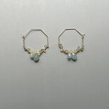 Milky Aquamarineのフープピアス　14Kgfの画像