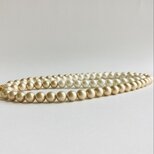 樹脂パール2Wayバイカラーロングネックレス/10mm約90cm+5cm/クリームxゴールド/G/made in japanの画像