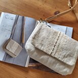 本掲載作品*リネン*ショルダーバッグ*レースの画像