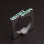 Twins Green Tourmaline Geometric Design Ringの画像