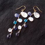【K14gf】Mobile Earrings／モビールピアス（White × Blue）の画像