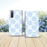 Android シンプル手帳型スマホケース（カメラ穴あり/はめ込みタイプ）【あじさい】の画像
