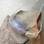 アンティーク　緒　古代ブルーレース　＆　古代水晶　＋　出土ロシアンブルー　＆　グーズベリー　ネックレス　千世 chitoseの画像