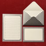 千鳥格子柄黒　ミニレターセットの画像