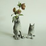 平猫/黒（中）花器