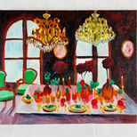 38×46㎝「西洋式テーブルA」F8・原画・油彩の画像