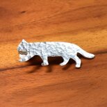 猫 シルエット 槌目模様 シルバーネクタイピンの画像