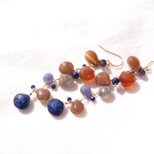 【K14gf】Mobile Earrings／モビールピアス（Brown×Blue）の画像