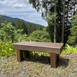 【ラスト1点】庭に映える、どっしり無垢の100cmガーデンベンチ 庭 木製 防腐処理のコピーの画像