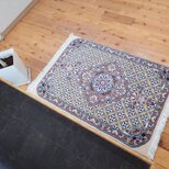 ペルシャ絨毯　ナイン産　ノーラ　玄関マット　94x63cm　ジョーシャガン文様　手織り絨毯　PS8229の画像