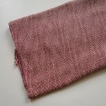 手織りコットンストール・・牡丹色の葉っぱの画像