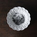 David Johnston Bordeaux ボルドー 花の形 グリザイユ皿 フランス アンティーク 0502180の画像