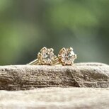 天然ダイアモンド◇K18イエローゴールド／スタッドピアス（ペア）0.05CT TWTの画像