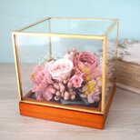 Iron gold square -apricot pinkroses-の画像