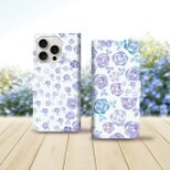 iPhoneスタンダード手帳型スマホケース （カメラ穴あり/はめ込みタイプ）【スィートブルーローズⅡ】の画像