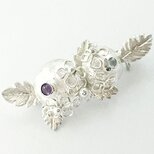 紅女　紫陽花シルバーブローチ（アメシスト　アクアマリン）の画像