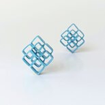 軽い紙製・大ぶり紫陽花イヤリング(ピアス)　夏の涼しげ爽やかなシンプルアクセサリー　金属アレルギー対応の画像