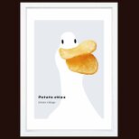 ポテトチップス　アヒル　鳥　送料無料 　イラスト　A4〜A0　ポスター　アートポスター　アートsei検索新着順　3525の画像