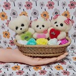 羊毛フェルト マルチーズ親子カゴ入りセットの画像