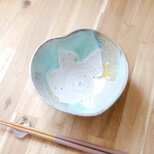 爽やか初夏色の三彩 木の葉鉢の画像
