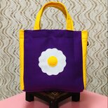 フェルトのミニトートバッグ　紫×黄色の画像