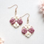 クレイアート　紫陽花のピアス〈たわむれ〉の画像