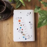 ブックカバー＆透明しおり＊宇宙で遊ぶウサギたち