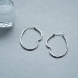 ハート フープ ピアス シルバー925の画像