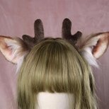 【受注生産】クリスマス鹿耳カチューシャ 手作リアルな毛皮のような ヘアアクセサリー シミュレーション動物の耳 ロリータの画像