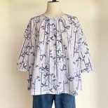 襟元タック　ブラウス【送料込み】浴衣リメイク　ホワイトの画像