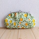 V&Aウィリアムモリス　大きめがま口ポーチ　通帳ケース　20cm口金　フルーツ　ペールグリーン　　238の画像