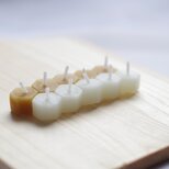 「小さな六光」小さな六角形の蜜蝋キャンドル 10個セットの画像