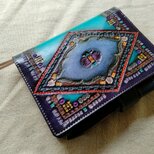 ほぼ日手帳対応　牛革文庫サイズ手帳カバー　刻印＆拭き染め　の画像