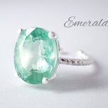 New ☆ 新作 ☆『エメラルド』☆の天然石リングsilver925の画像
