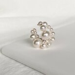 Cross Pearl  Large  イヤーカフ　パール　クリスタルパールの画像