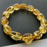 ビーズ2個：バルティックアンバー[228] 15x10mm　タンブルビーズの画像